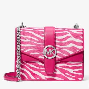 MICHAEL KORS 
Greenwich Small Zebra Print Calf Hair Crossbody Bag
